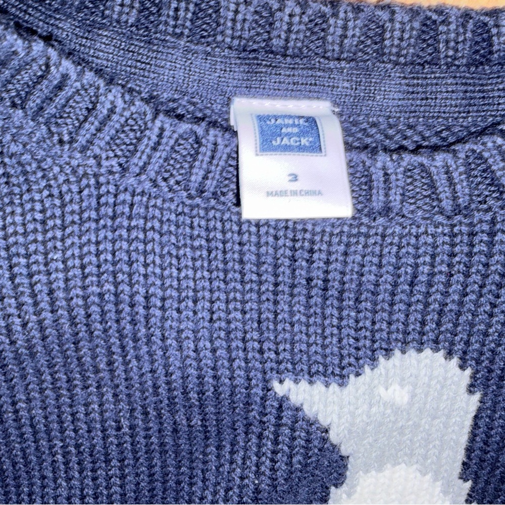 Janie and Jack Blue Sweater with Penguin Motif - Picture 3 of 3